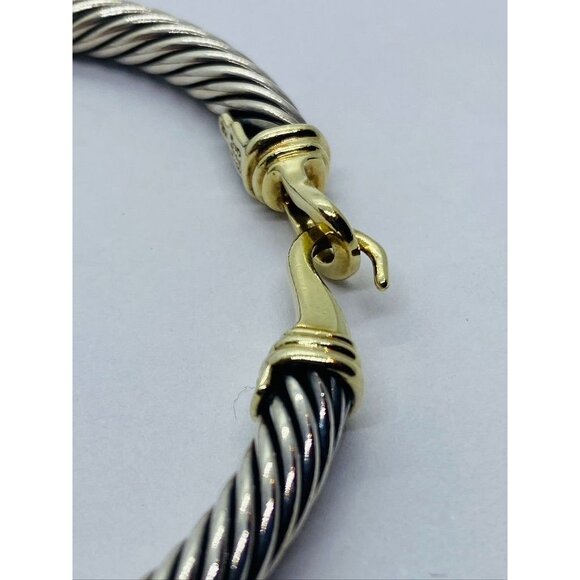 David Yurman Buckle Cable Classic Bracelet in Sterling Silver with 14k Gold - Picture 6 of 8